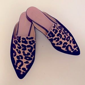 Halogen calf hair mules